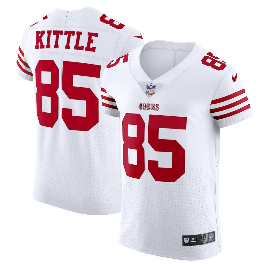 Men San Francisco 49ers #85 George Kittle Nike White Vapor Elite NFL Jersey